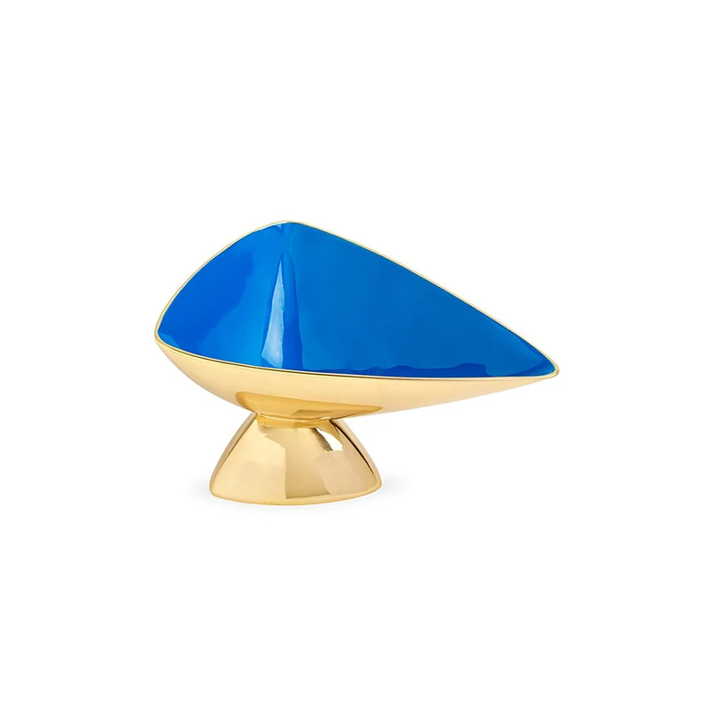 Dekoschale SMALL ANVIL blau + gold