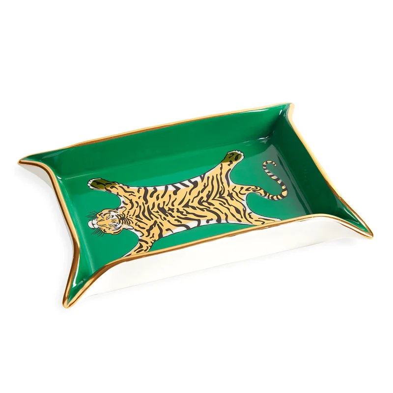 Aufbewahrungsschale TIGER VALET in grün + gold