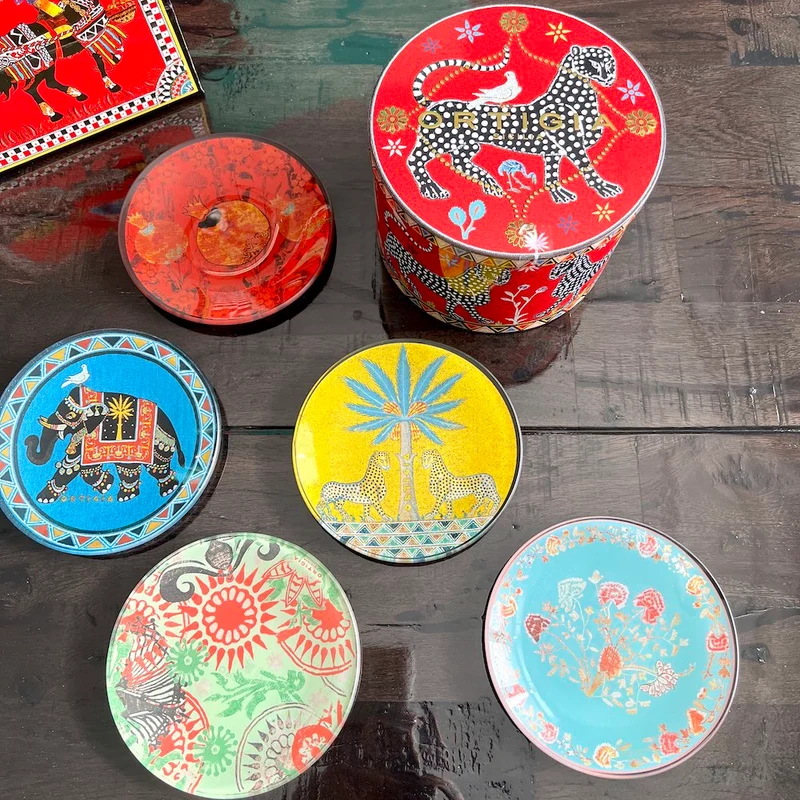 Glasteller ROT 5er Set der Ortigia Sicilia-Kollektion