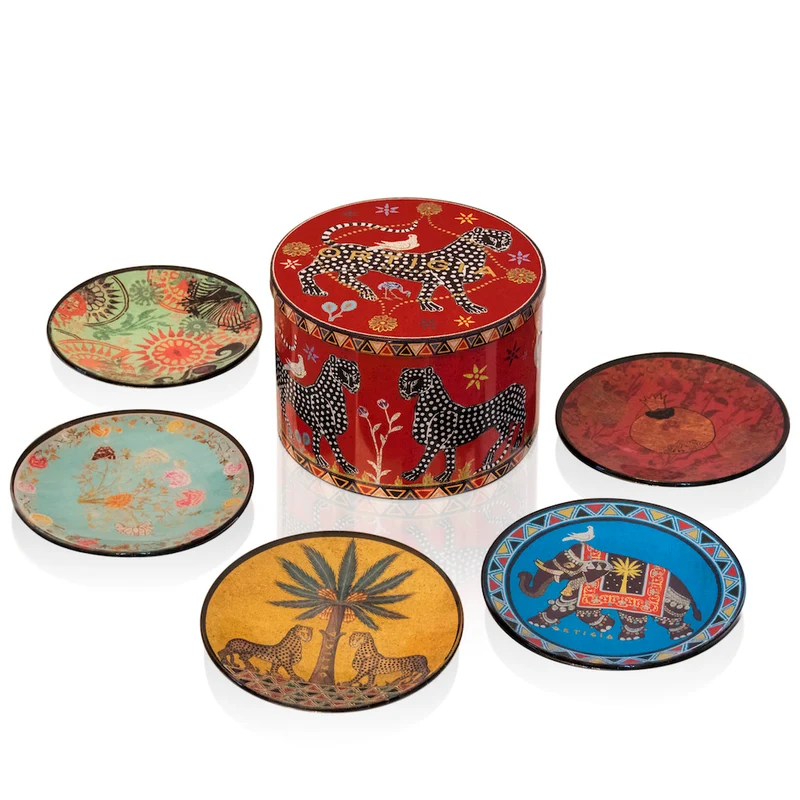 Glasteller ROT 5er Set der Ortigia Sicilia-Kollektion