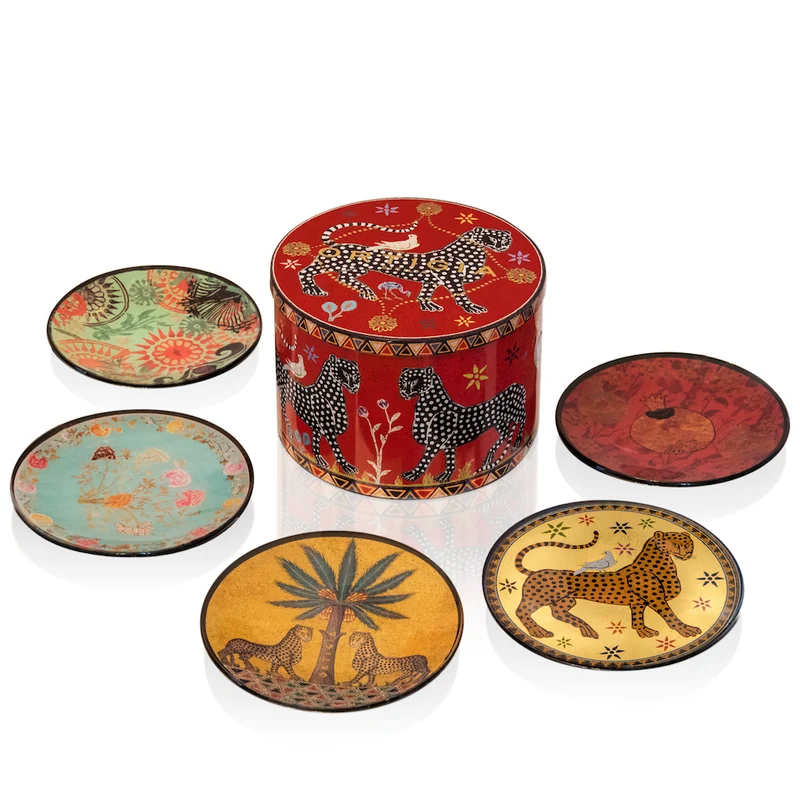 Glasteller ROT 5er Set der Ortigia Sicilia-Kollektion