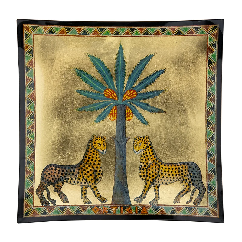 Glasteller ZAGARA Gepard - quadratisch 27x27 cm