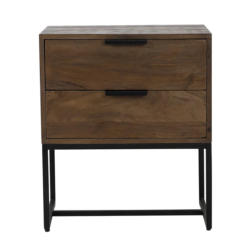 Nachtkommode MEAVE Holz dunkel braun