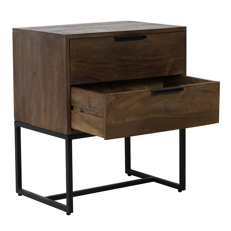 Nachtkommode MEAVE Holz dunkel braun