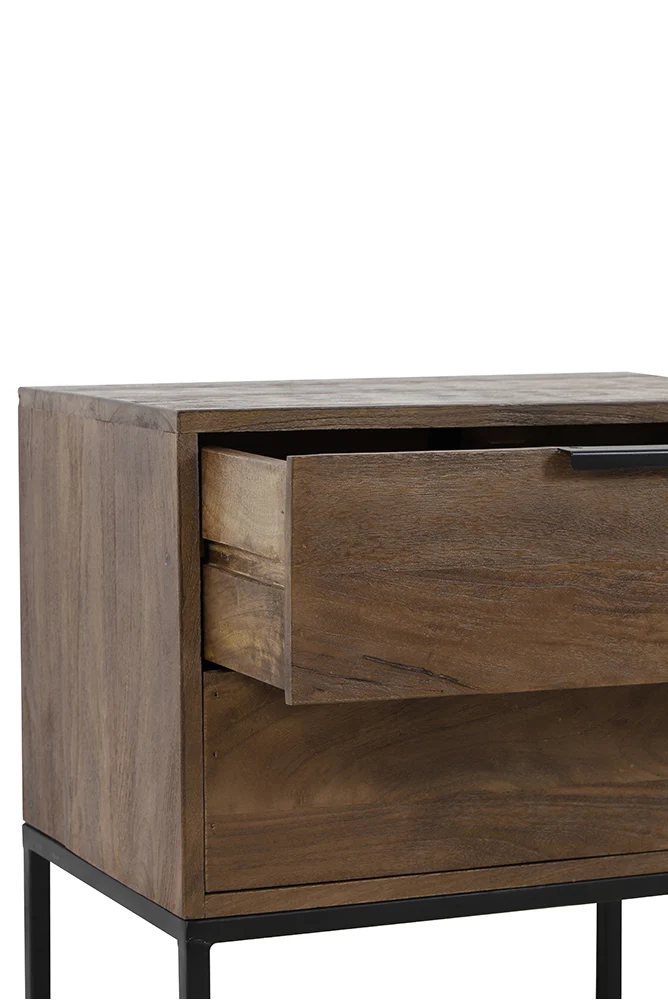 Nachtkommode MEAVE Holz dunkel braun