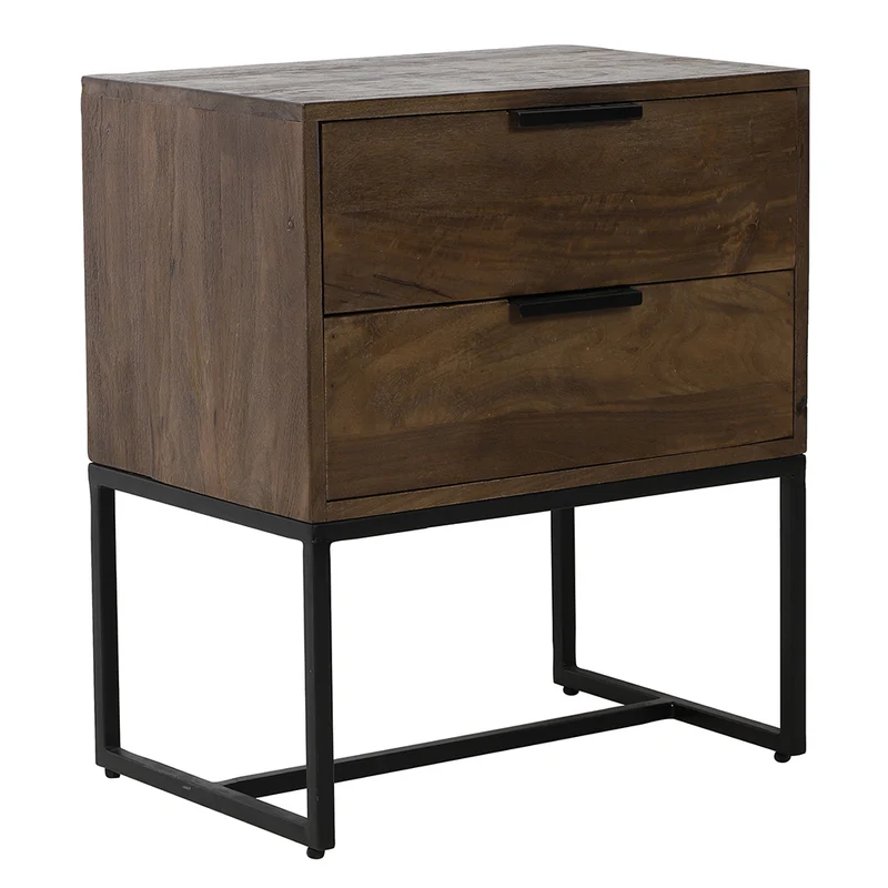 Nachtkommode MEAVE Holz dunkel braun