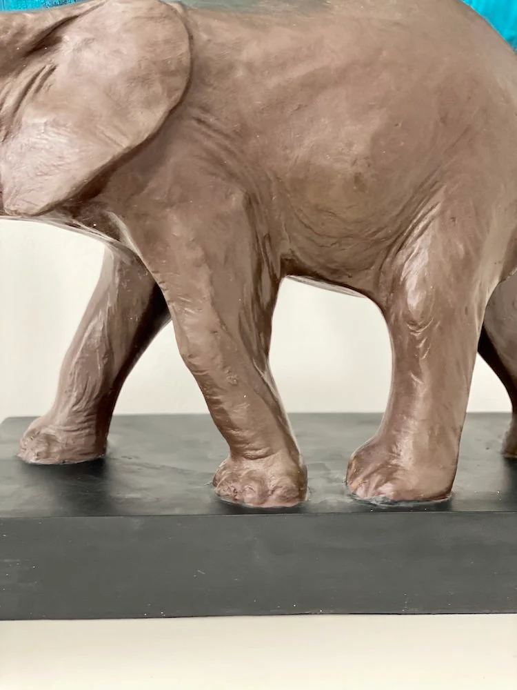 Deko-Figur ELEPHANT in antik braun