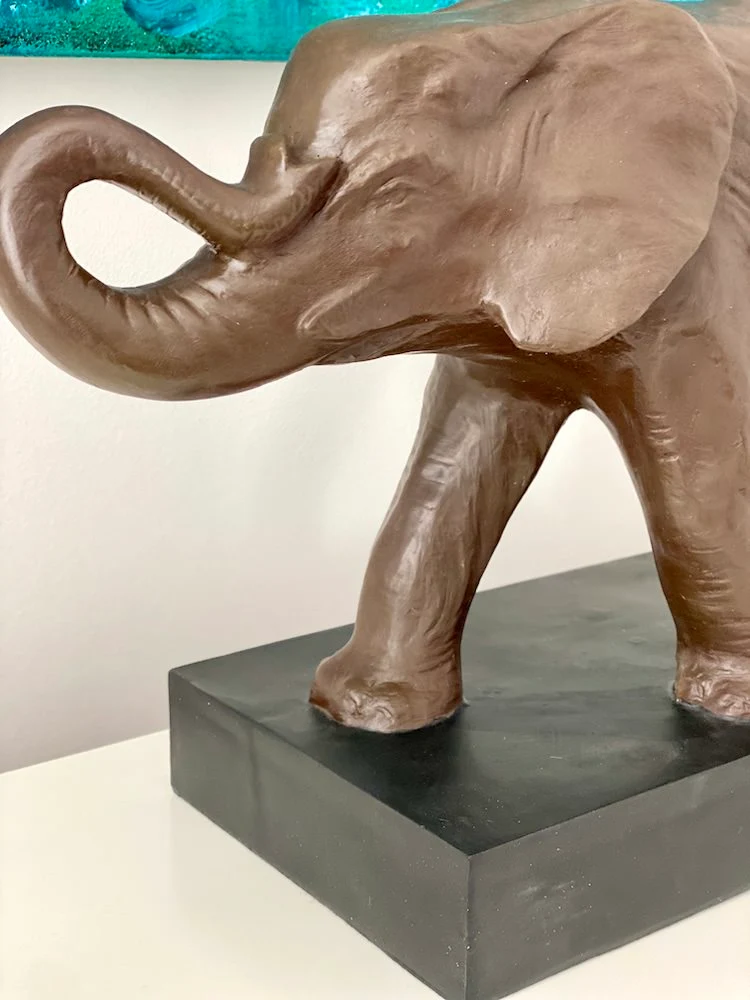 Deko-Figur ELEPHANT in antik braun