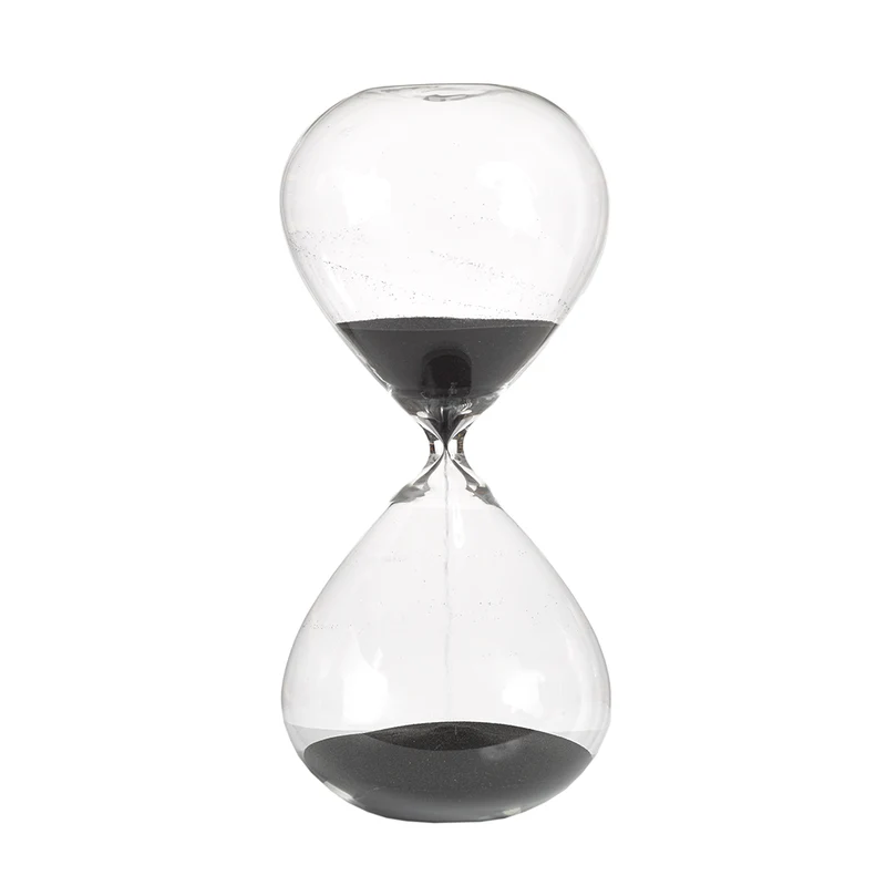 Sanduhr SANDGLASS BALL schwarz, Ø14 x H30 cm