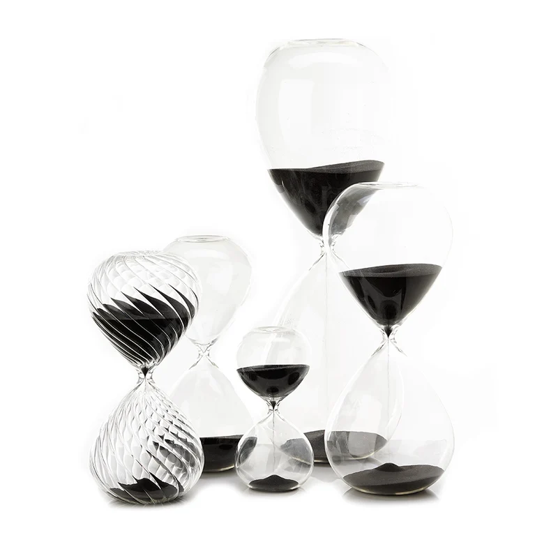 Sanduhr SANDGLASS BALL schwarz, Ø14 x H30 cm