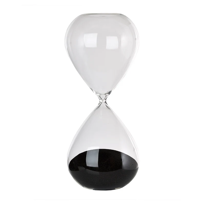 Sanduhr SANDGLASS BALL schwarz, Ø15 x H38 cm