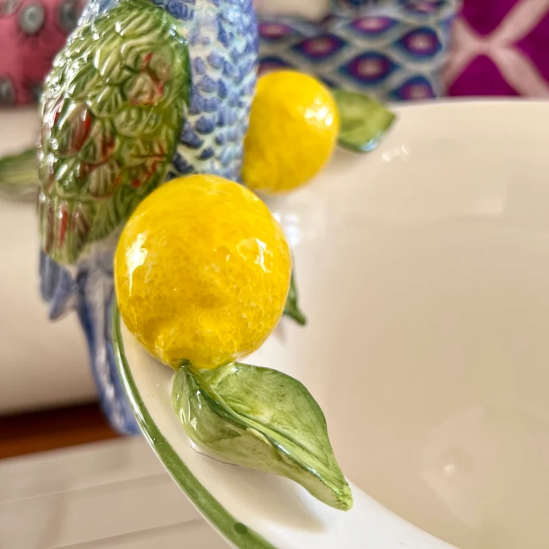 Keramik Obstschale 'MENAGERIE PARROT' Höhe 46cm
