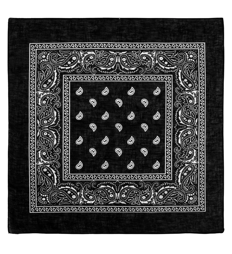 Bandana Halstuch Cowboy Kostüm - 55x55cm | Schwarz