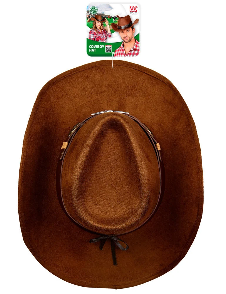 Cowboy Hut "Dallas" im Wildleder-Look | Braun