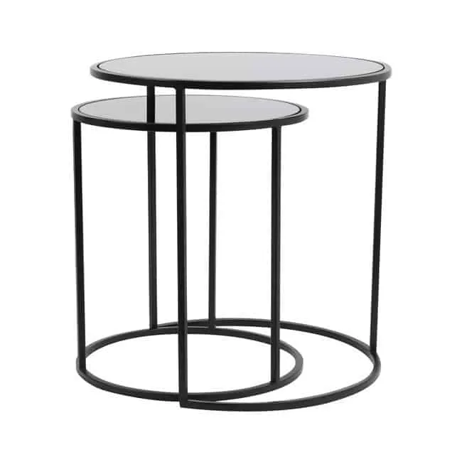 Beistelltisch DUARTE Glas-schwarz-matt 2er-Set