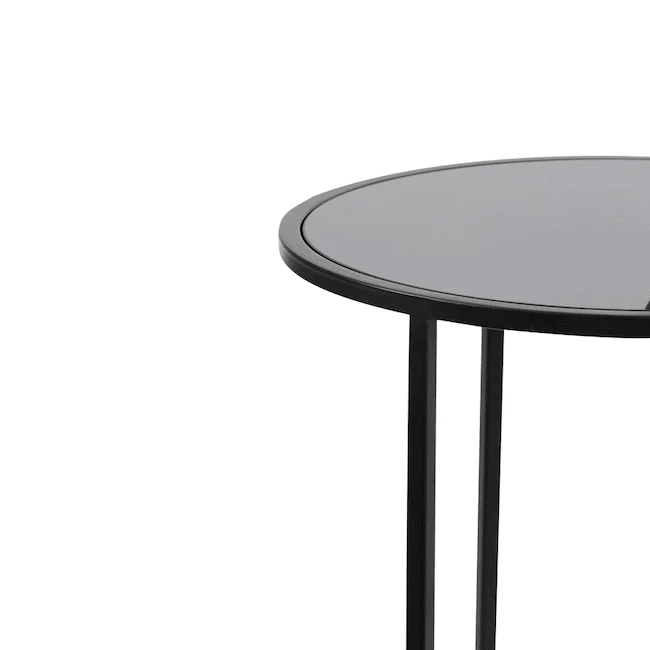 Beistelltisch DUARTE Glas-schwarz-matt 2er-Set