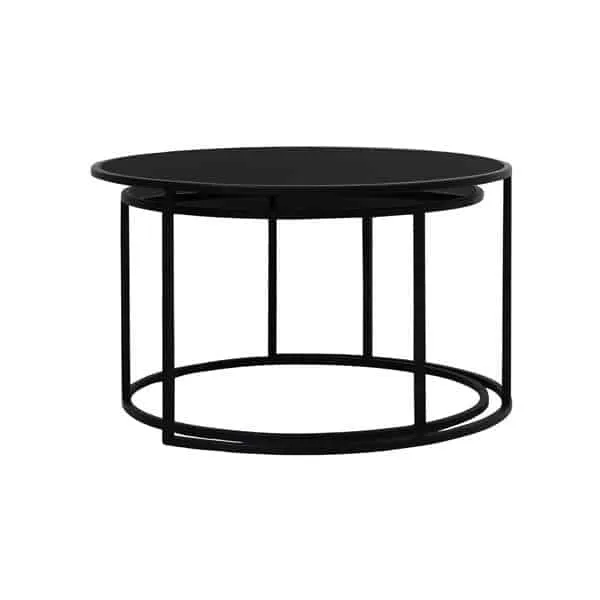 Couchtisch DUARTE Glas schwarz-matt 2er-Set