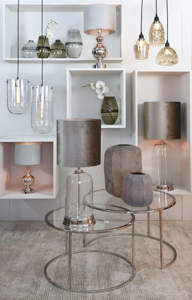 Couchtisch DUARTE Glas Nickel 2er-Set