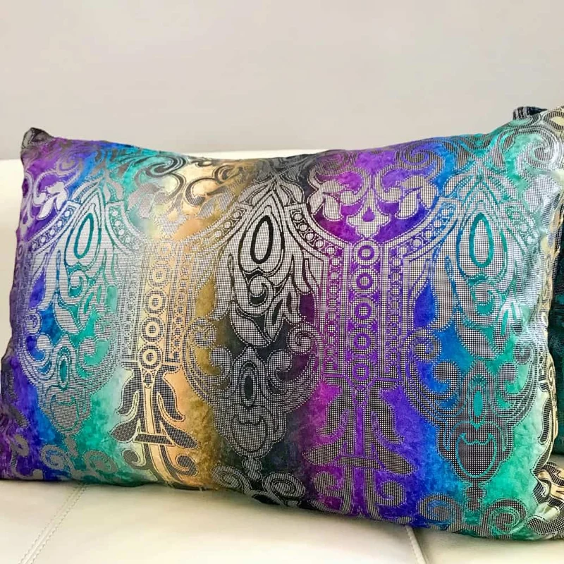 Kissen ARABESK Leinen Violett 45x65 cm