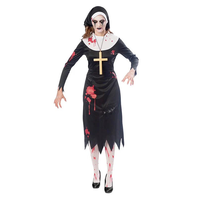Kostüm Lady Zombie Nonne blutig Gr.S