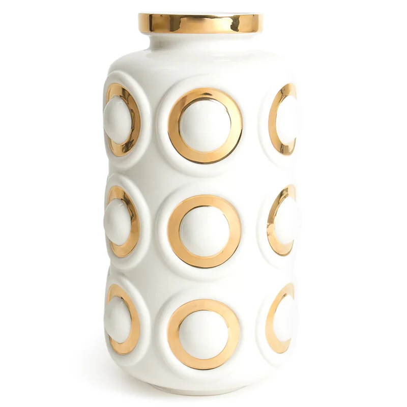 Vase FUTURA weiß, gold