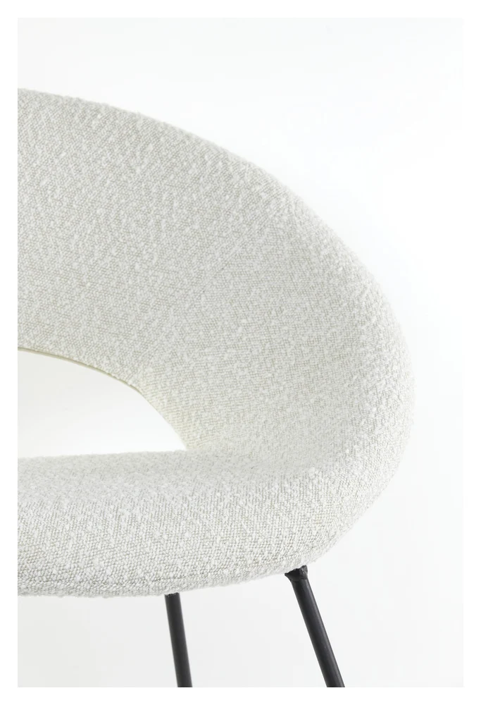 Stuhl ANTONY boucle creme- schwarz 72x64x82cm