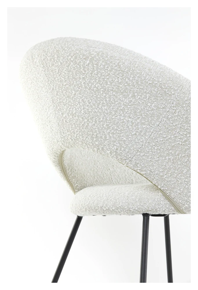 Stuhl ANTONY boucle creme- schwarz 72x64x82cm