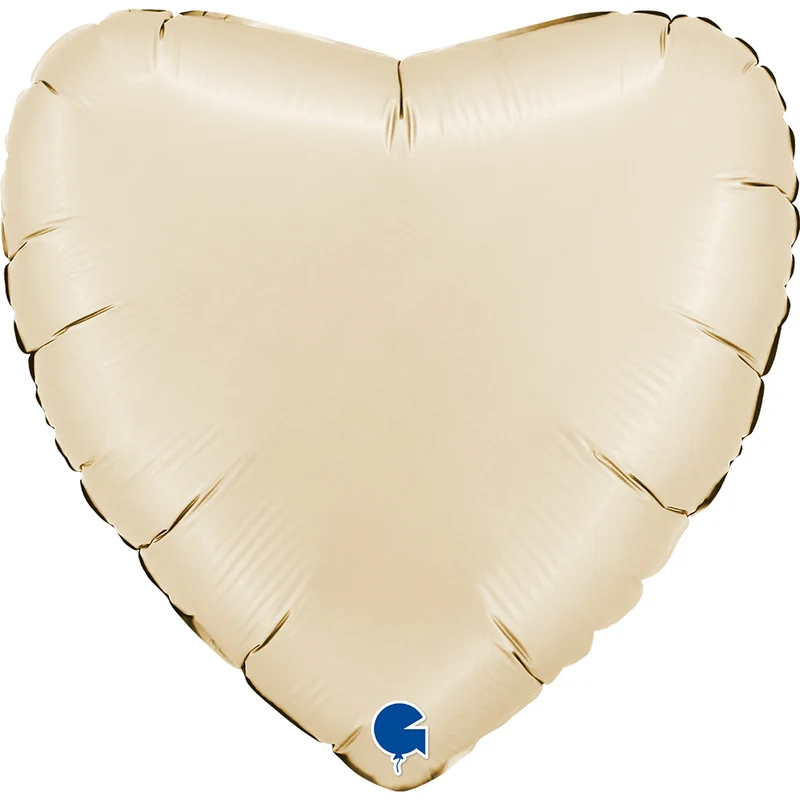 22"/Ø56cm Herz Folienballon | Creme Satin