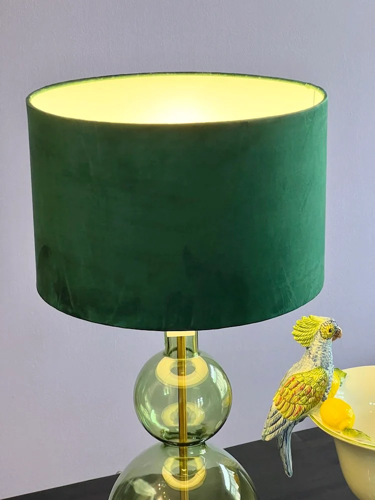 Tischleuchte PIOMBINO grün Glas