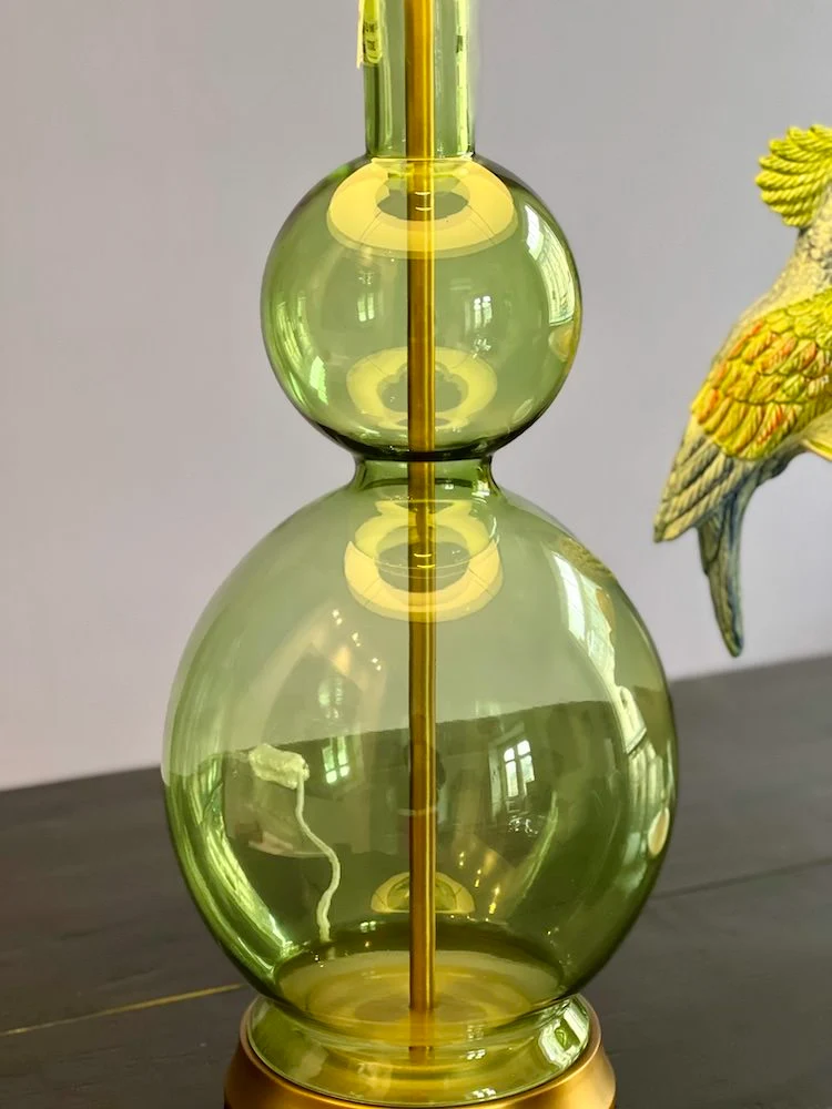 Tischleuchte PIOMBINO grün Glas