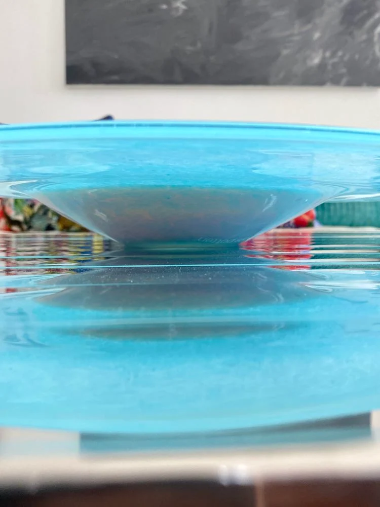 Glasschale HORIZON aqua-gold Ø40,5 cm