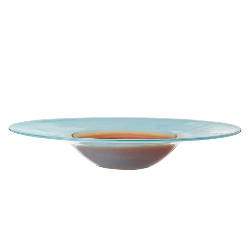 Glasschale HORIZON aqua-gold Ø40,5 cm