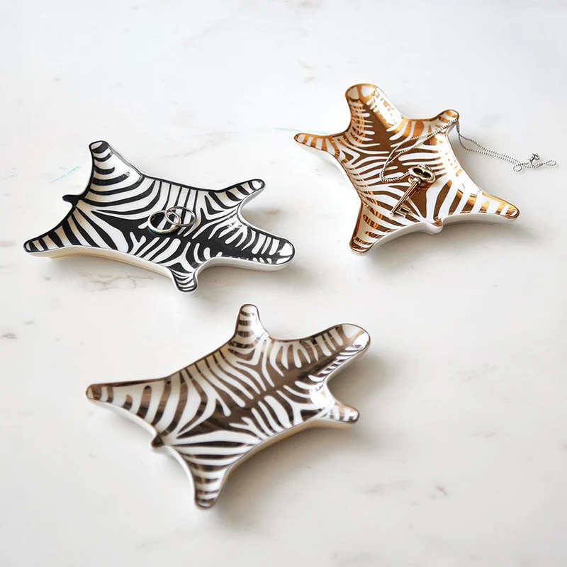 Aufbewahrungsschale ZEBRA in gold + weiß