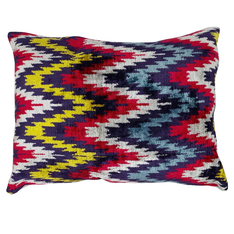 Kissen 'IKAT' aus Seidensamt - multicolor 40x60 cm
