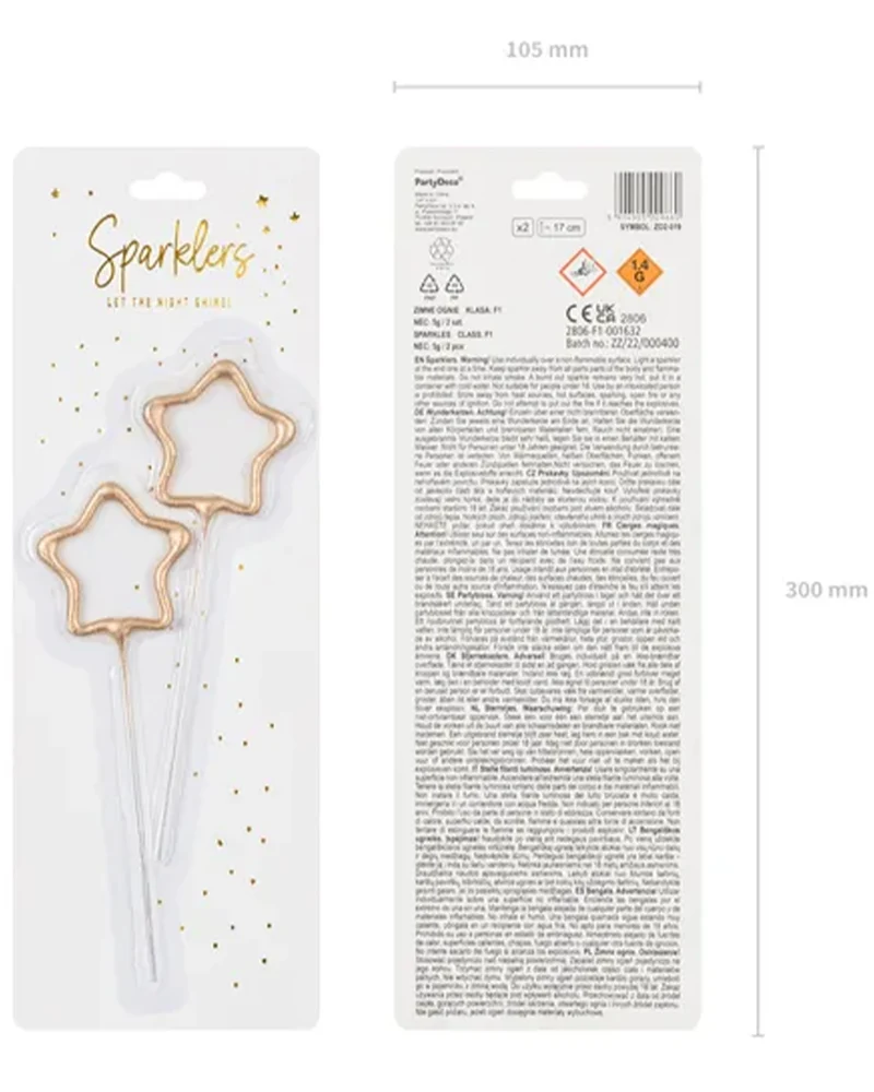 2 Wunderkerzen "Golden Stars" | Sterne