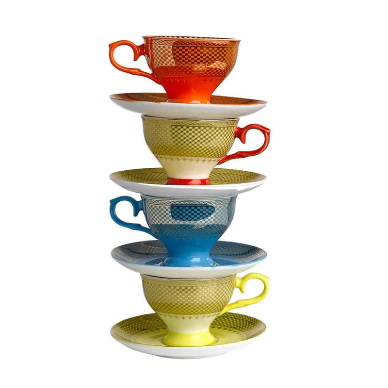 Espressotassen 'GRANDMA' 4er-Set Porzellan, mehrfarbig