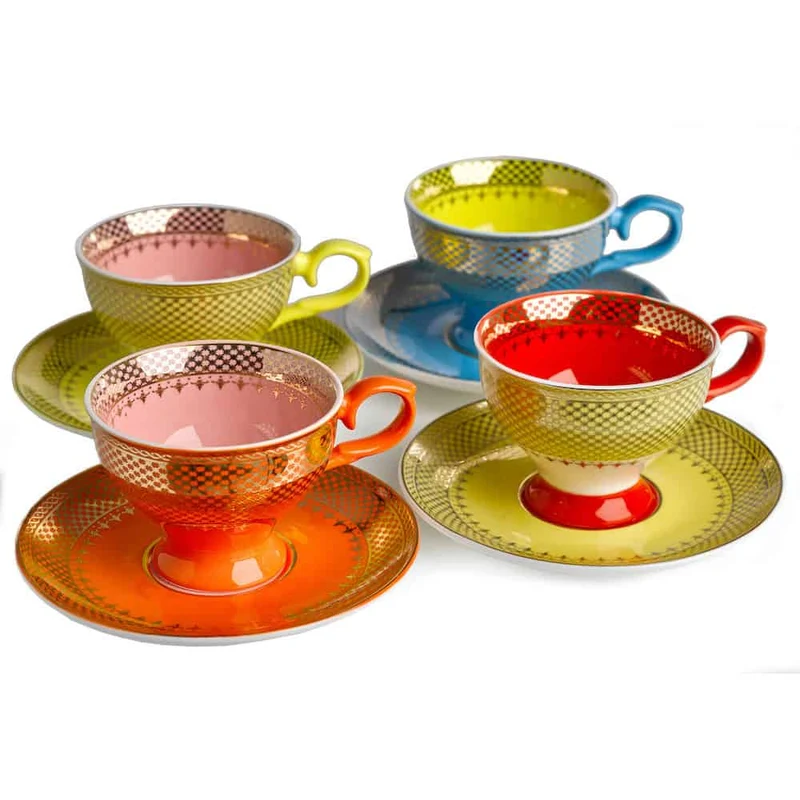 Espressotassen 'GRANDMA' 4er-Set Porzellan, mehrfarbig