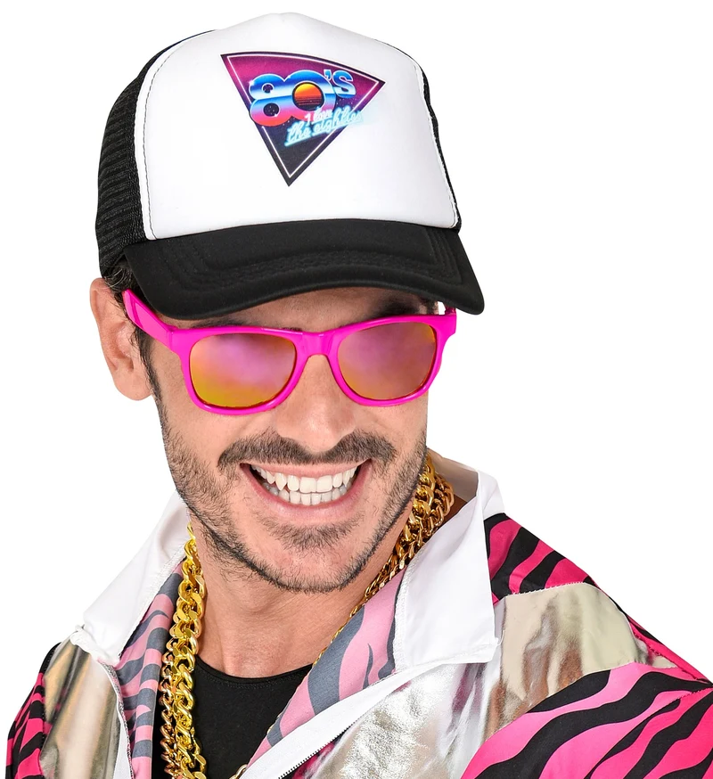 80er Jahre Brille mit Revo Gläsern | Neon Pink