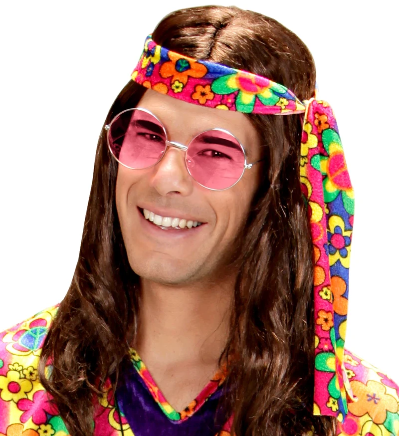 "Hippie" Partybrille XL - Rund | Pink