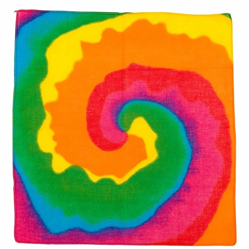 Bandana Batik Halstuch Hippie Kostüm - 55x55cm | Bunt