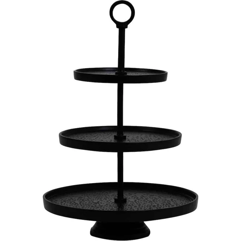 Etagere mit 3 Ebenen 'Lutek' schwarz 48 cm