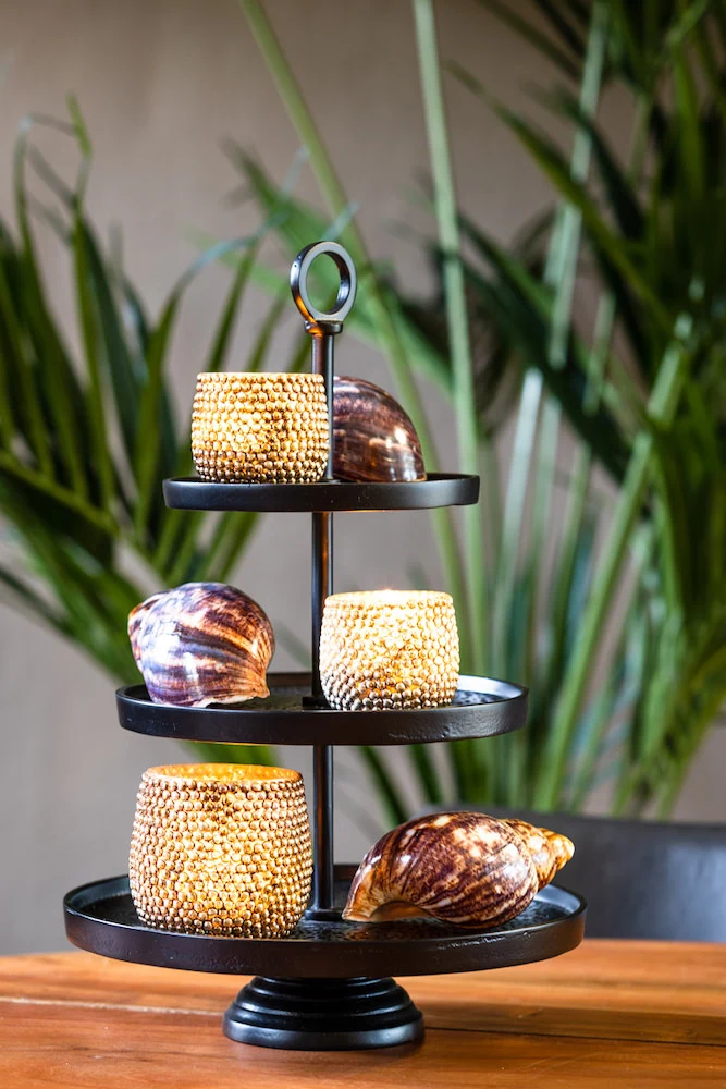 Etagere mit 3 Ebenen 'Lutek' schwarz 48 cm