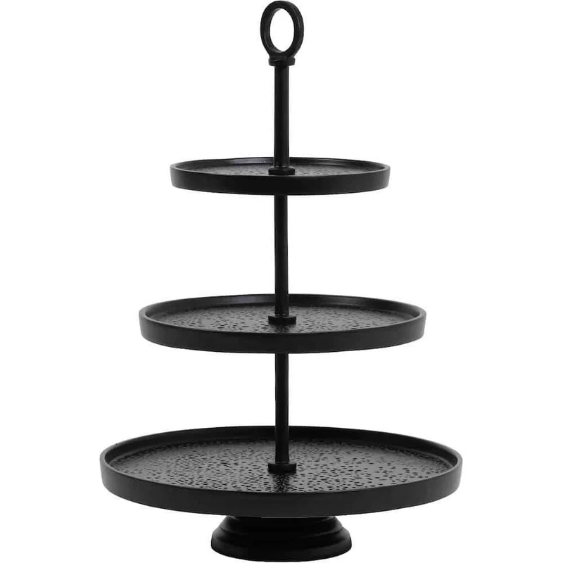 Etagere mit 3 Ebenen 'Lutek' schwarz 48 cm