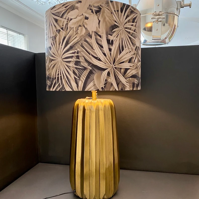 Tischlampe ROMITA antik Bronze Palme 70cm