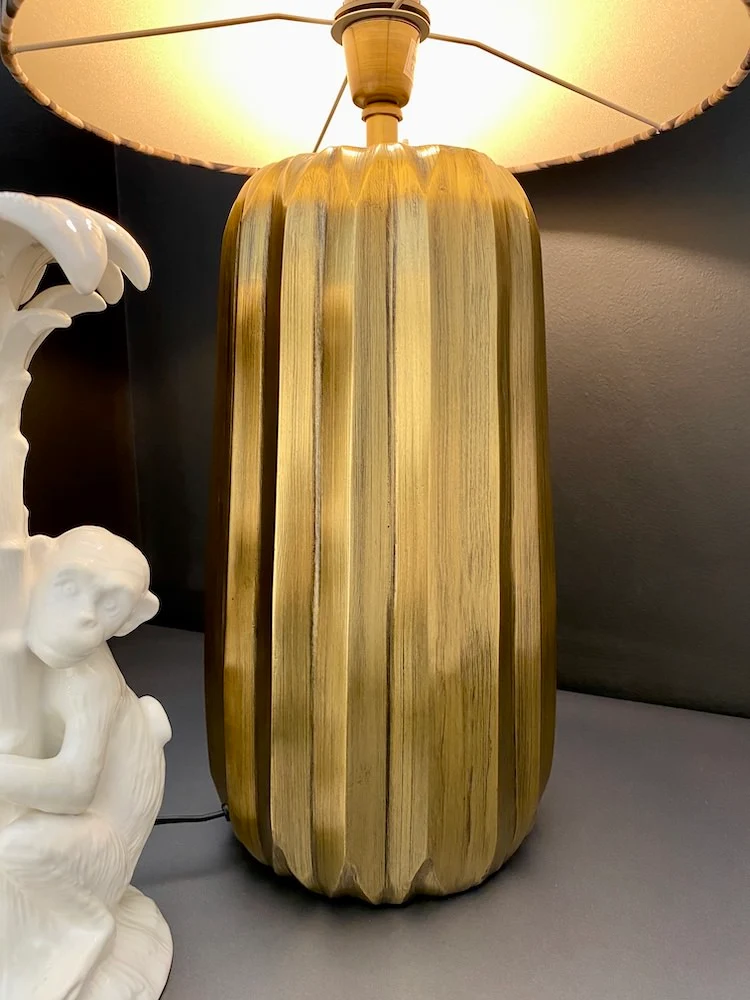 Tischlampe ROMITA antik Bronze Palme 70cm