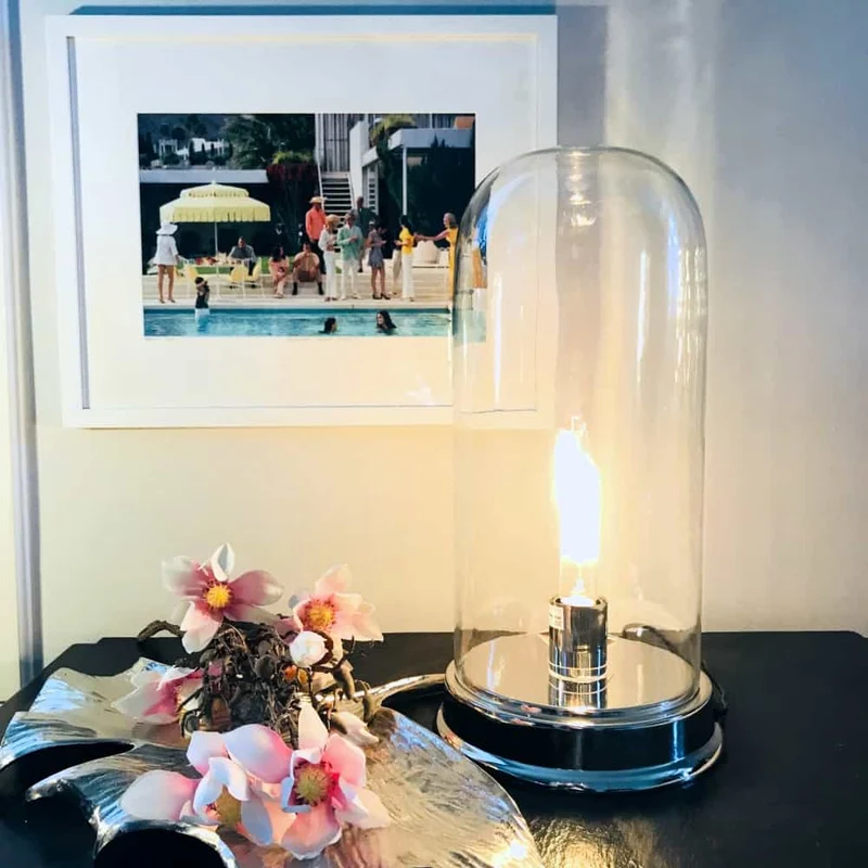Tischlampe BOUALI Silber Ø23x45,5cm
