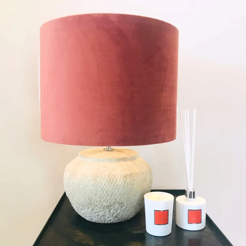 Tischlampe VERTAS Zement 55 cm pink