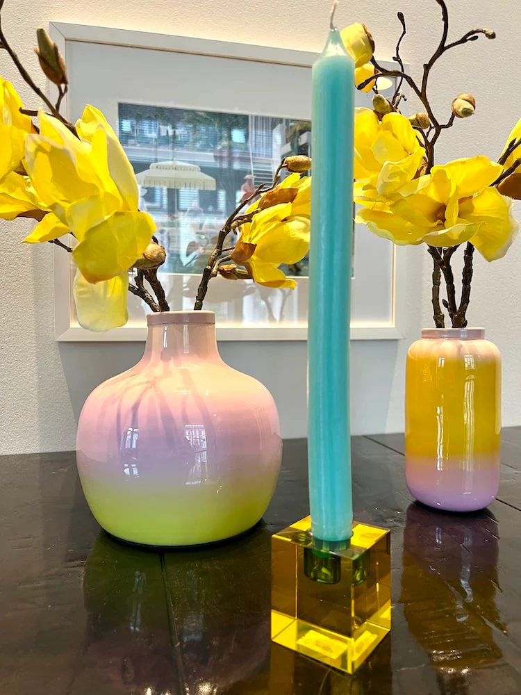 runde Vase SAIGON rosa-orange-flieder ø18 cm