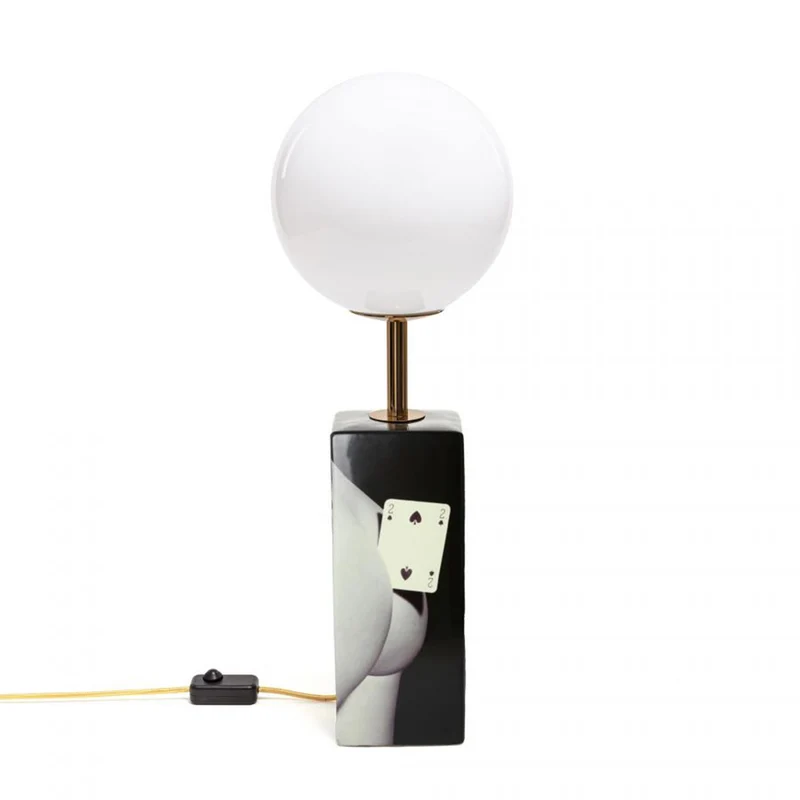 Tischlampe PIK-ZWEI schwarz-weiß