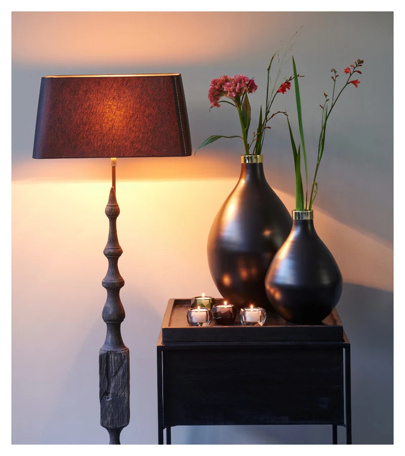 bauchige Vase SAIGON L in schwarz- gold 40 cm
